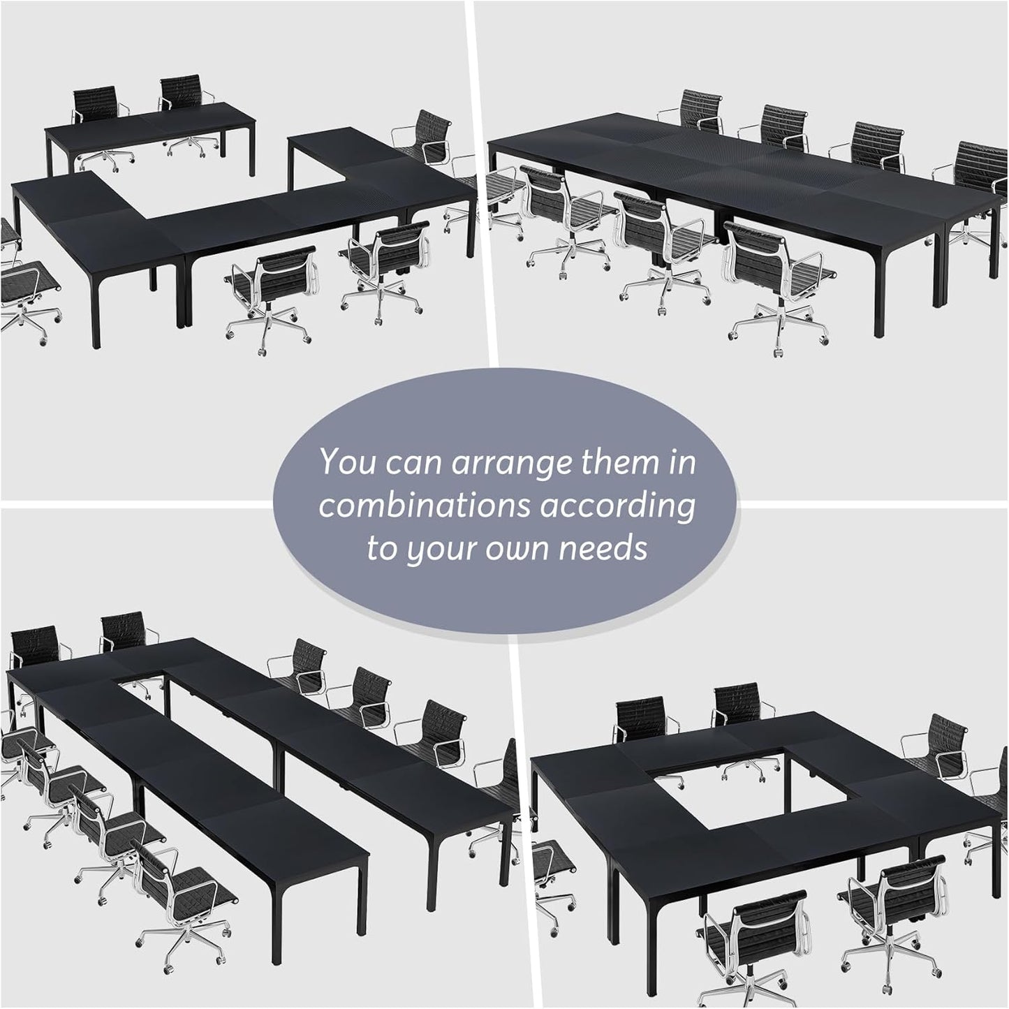 Tribesigns 6.5FT Conference Table, 78.7 Inche Rectangle Meeting Seminar Table, Large Business Tables for 6-8 People (Only Table)