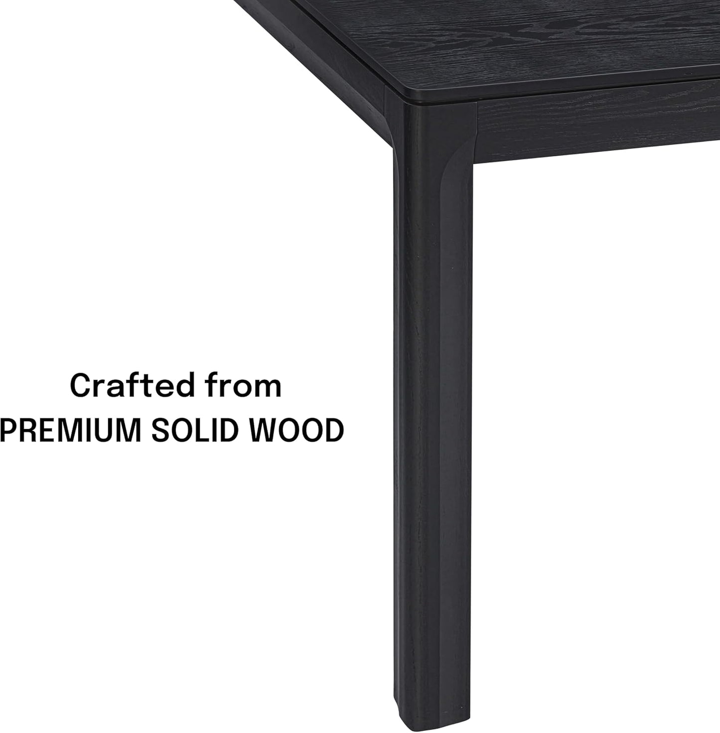 NTC Flow 71 Inch Modern Design, Rectangular Dinner Table for Dining Room, Living Room Furniture, Effortless Assembly, Burnt Black