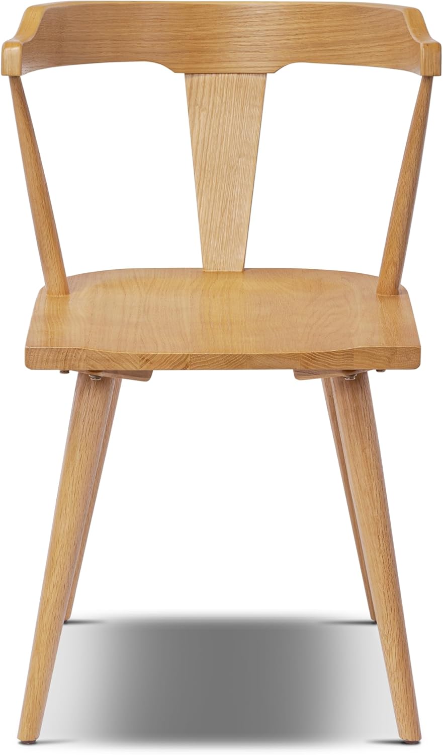 POLY & BARK Mid Century Modern Enzo Oak Dining Chair – Solid Oak Wood Splat Back Chair, 18" Seat Height, 32" Tall – Stylish MCM Kitchen & Dining Room Chair