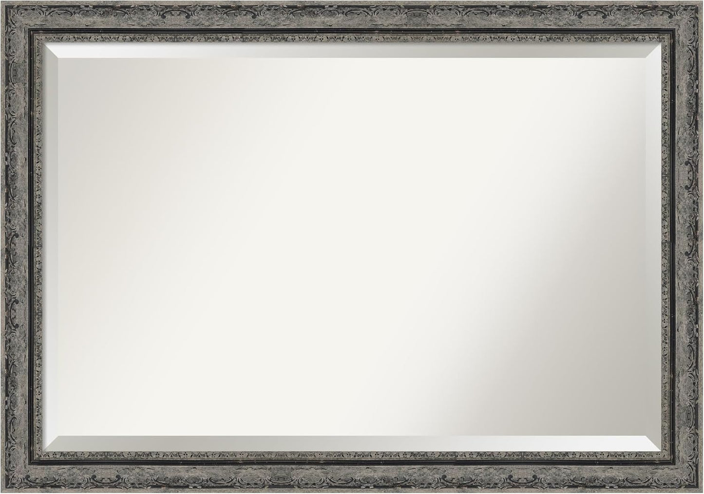 Amanti Art Bathroom Mirror for Over Sink, 29x41 Filigree Matte Black Rectangle Vanity Mirror, Large Traditional Frame, Hangs Horizonally and Vertically, Bathroom Wall Decor, Beveled Edge