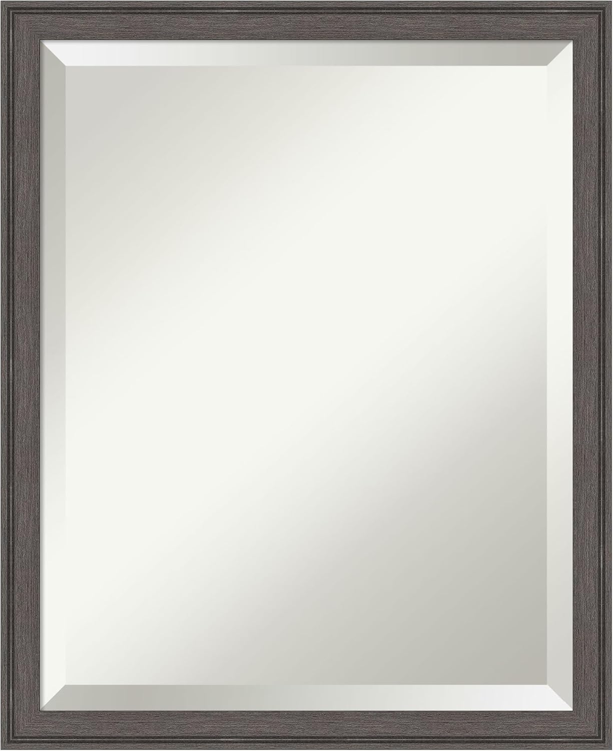 Amanti Art Silver Bathroom Mirror for Over Sink, 22x18 Florence Pewter Rectangle Vanity Mirror, Small Casual Frame, Hangs Horizonally and Vertically, Bathroom Wall Decor, Beveled Edge from WI, USA
