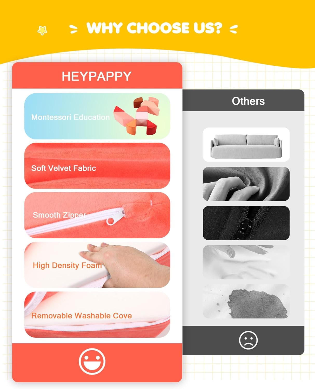 Kids Play Couch, 2-in-1 Heart-Shape Kids Plays Sofa with Unique Ball Pit(no Balls Included), Tangram Puzzle Play Couch for Playroom, Modular Play Sofa for Inspiring Creativity, Glow