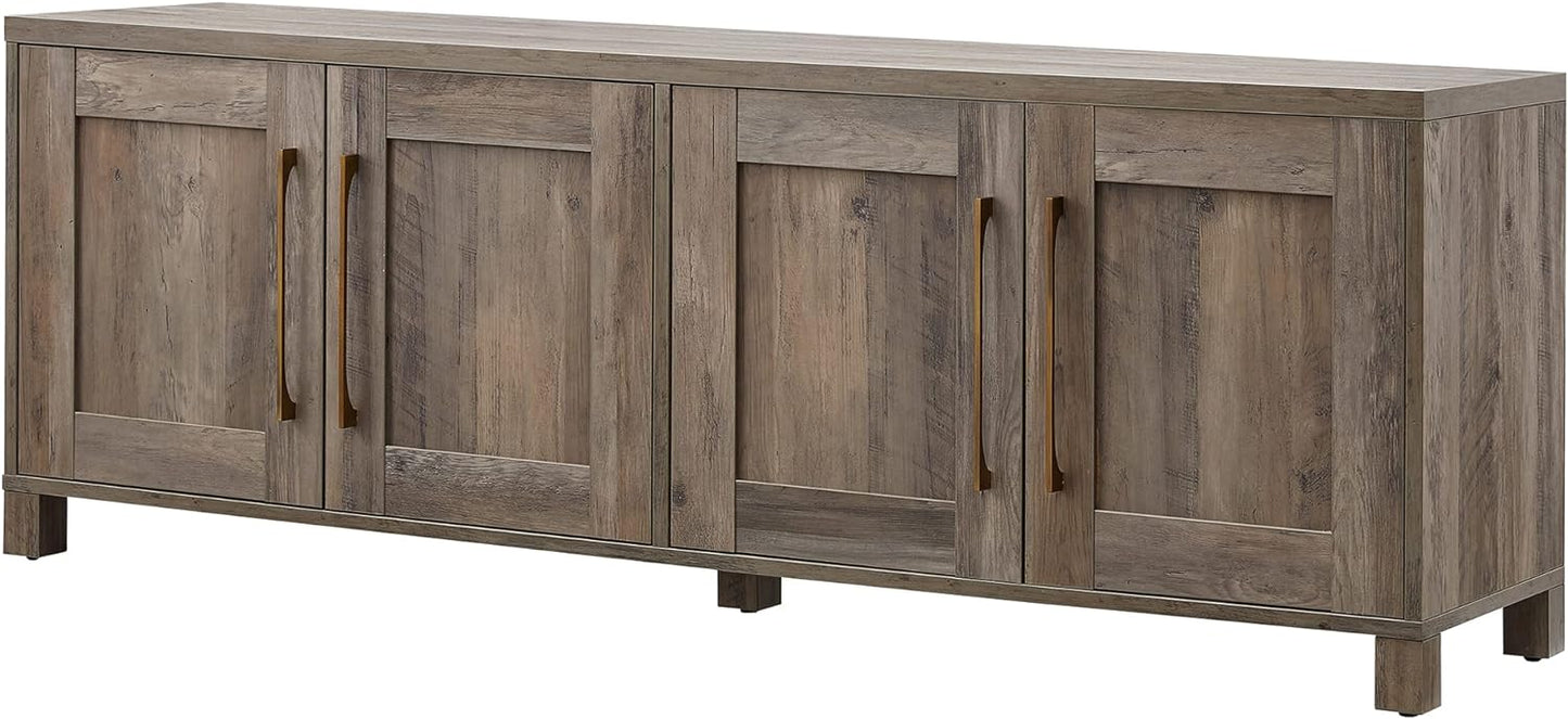 Henn&Hart Rectangular TV Stand for TV's up to 80" in Gray Oak, TV Stands for the Living Room