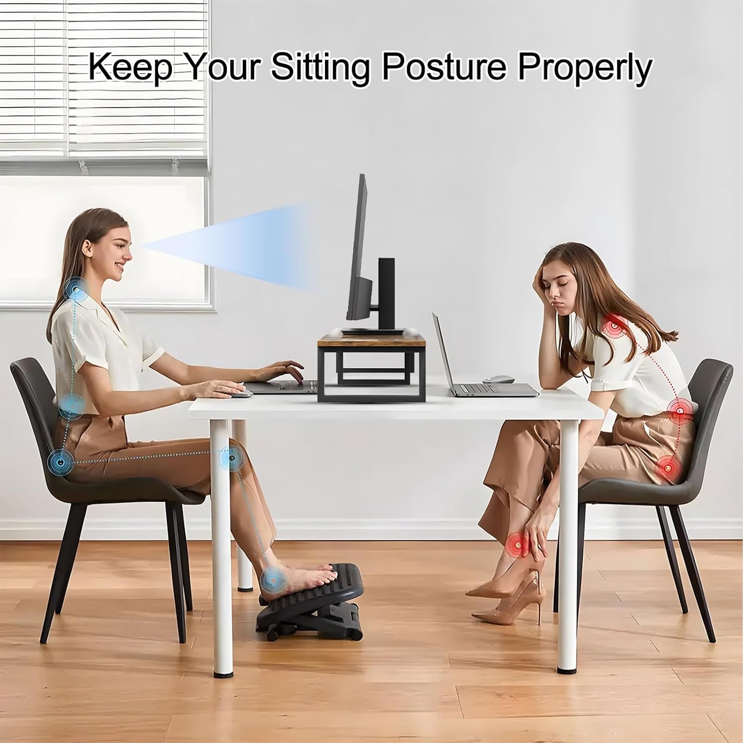 59" Large TV Riser Stand for 32-75 Inch TV, TV Shelf with Steel Legs, Tabletop TV Riser for Home Living Room, Study Office (Brown)