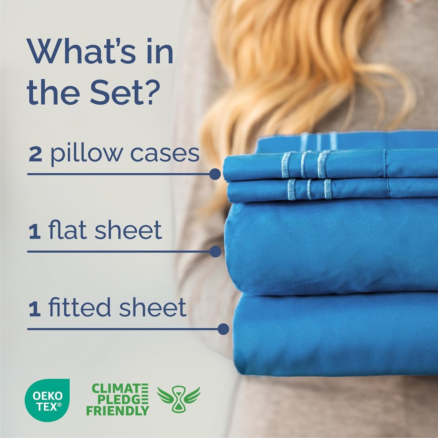 Queen Size 4 Piece Sheet Set - Comfy Breathable & Cooling Bed Sheets Set - Hotel Luxury Bedding for Women, Men, Kids, Teens, Boys & Girls - Deep Pockets, Soft and Wrinkle Free - Oeko-Tex - Royal Blue