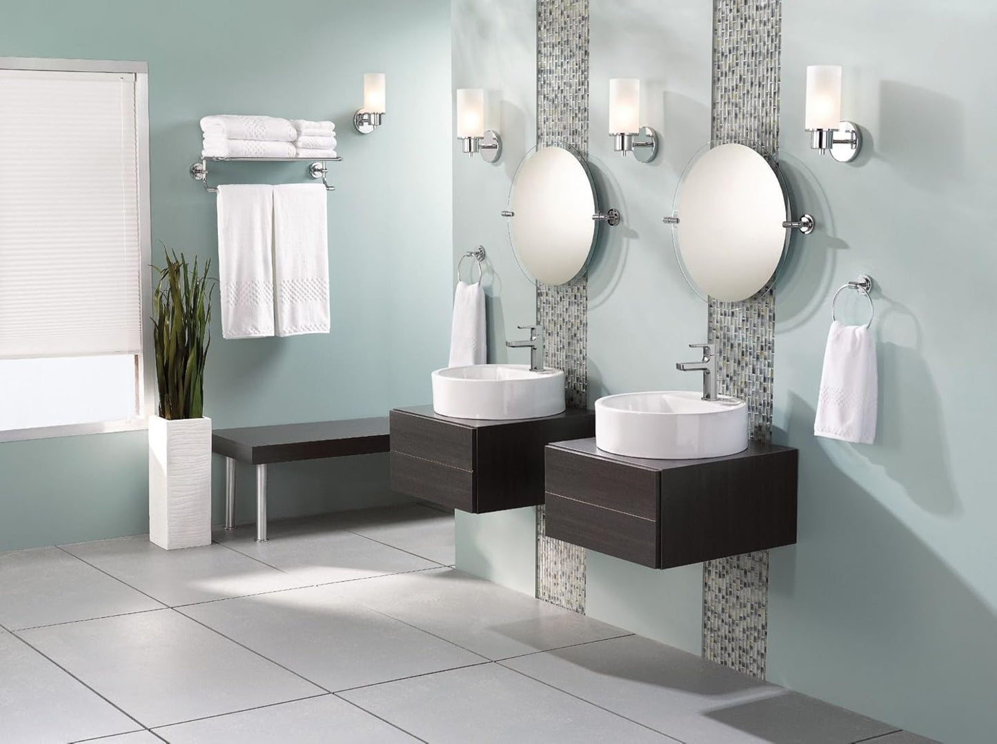 Moen DN0792CH Iso 22-Inch x 22-Inch Frameless Pivoting Bathroom Tilting Mirror, Chrome