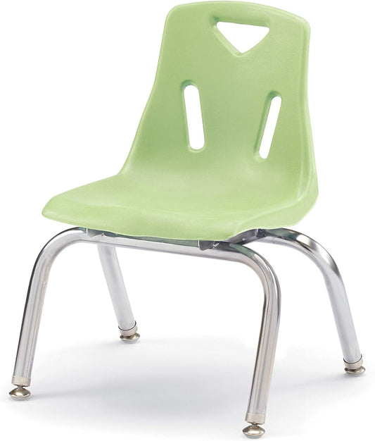 Berries Jonti-Craft 8140JC6130 Stacking Chairs with Chrome-Plated Legs, 10" Height, Key Lime, Pack of 6
