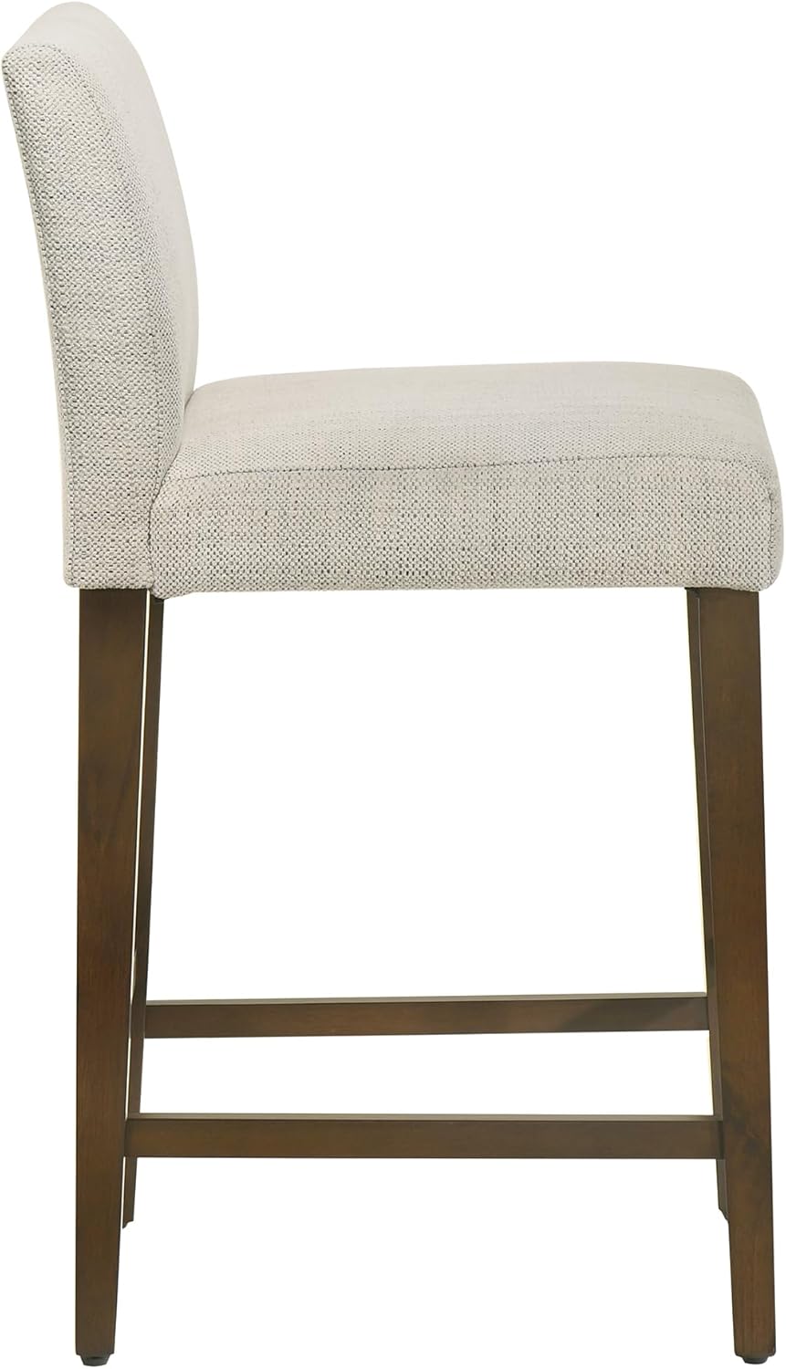CHITA Counter Height Bar Stools Set of 3, 27" H Seat Height Upholstered Barstools, Fabric in Ivory