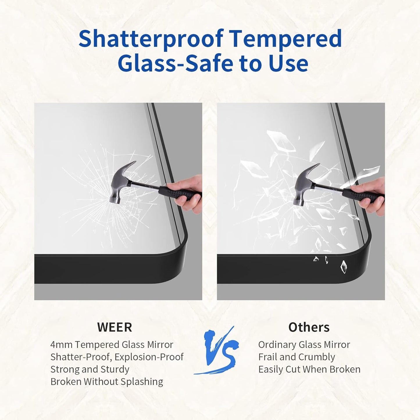 WEER Black Metal Framed Mirror 72X32 Inch, Black Bathroom Vanity Mirror, Rounded Rectangle Matte Black Bathroom Mirror for Wall, Tempered Glass, Anti-Rust, Hangs Horizontal or Vertical