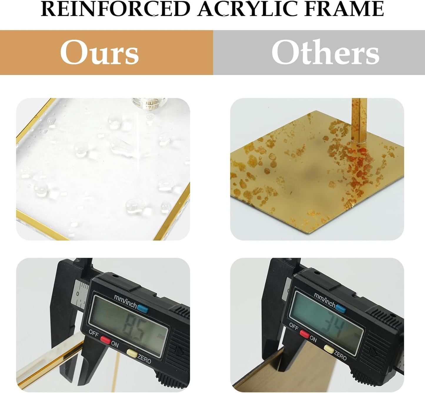 Acrylic Purse Display Stands, 14"-24" Adjustable Height Handbag Holder, Clear Purse Rack Stands for Closet Retail, Durable Gold Trim Bag Stand Hanging Wallet Jewelry Necklace Organizer