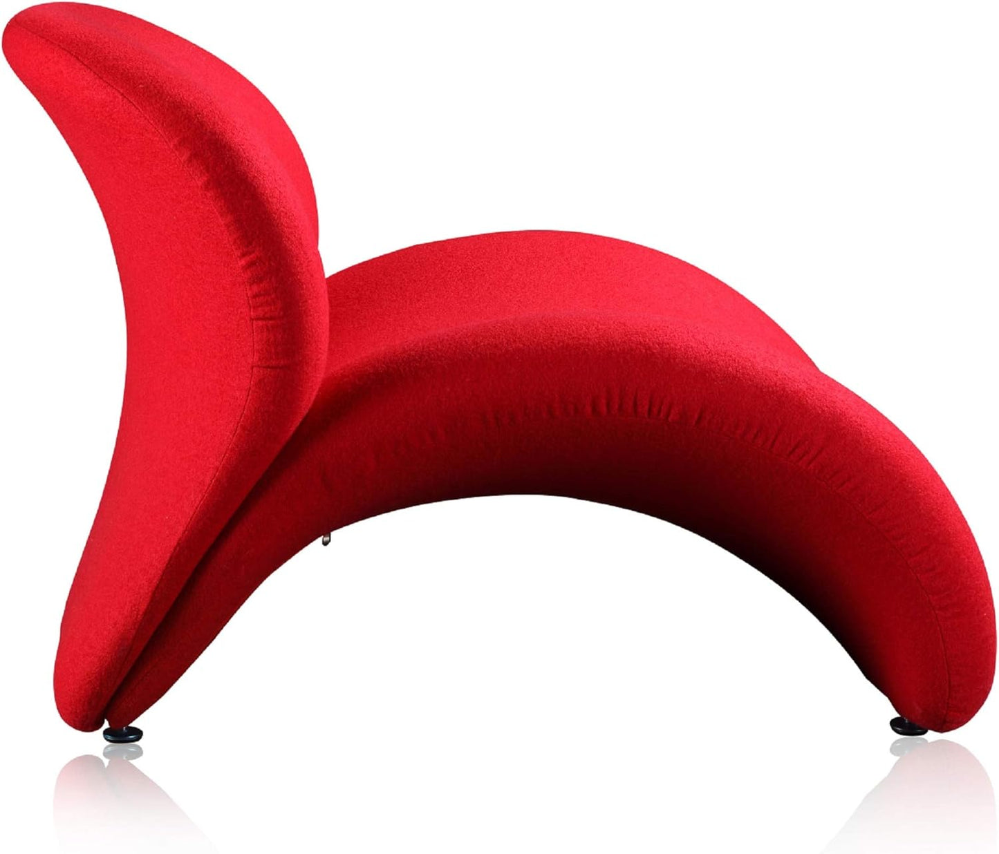 Manhattan Comfort Rosebud Modern Accent Chair Upholstered in Wool Blend, Ideal for Pop Living Room Usage, Abstract Lounge Seat with Metal Legs, Fully Assembled, Set of 1, Red