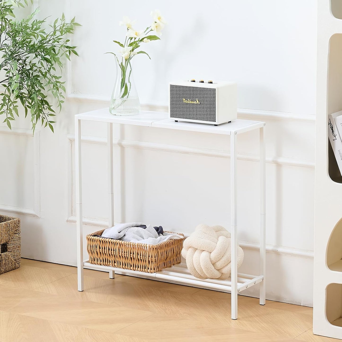 Wimarsbon 29.5" Sofa Tables, Narrow Console Table, 2 Tier Thin Sofa Table, Small Entryway Table with Shelf, Side Display Stand, Metal Frame Sturdy for Hallway, Living Room