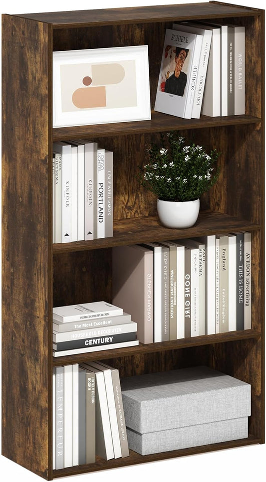 Furinno Pasir 4 Tier Open Shelf, Amber Pine