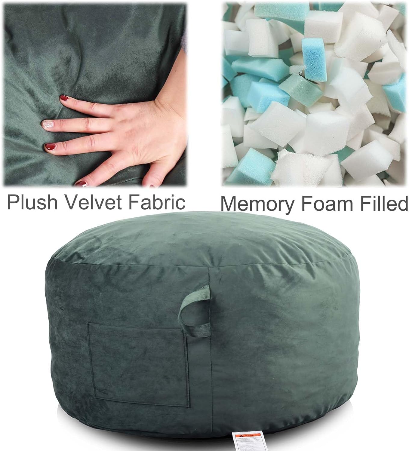 Bean Bag Chairs, Memory Foam Stuffing Bean Bag Chair for Adults/Teens/Kids, Velvet Lazy Sofa Furniture with Removable High-Rebound Memory Foam for Living Room Bedroom College Dorm
