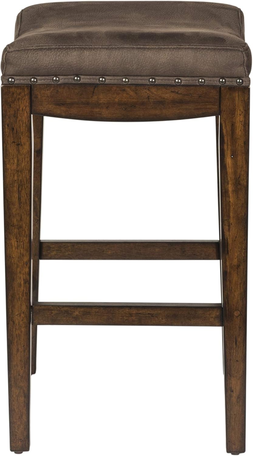 Liberty Furniture Industries Aspen Skies Uph Console Stool, W18 x D15 x H26, Medium Brown