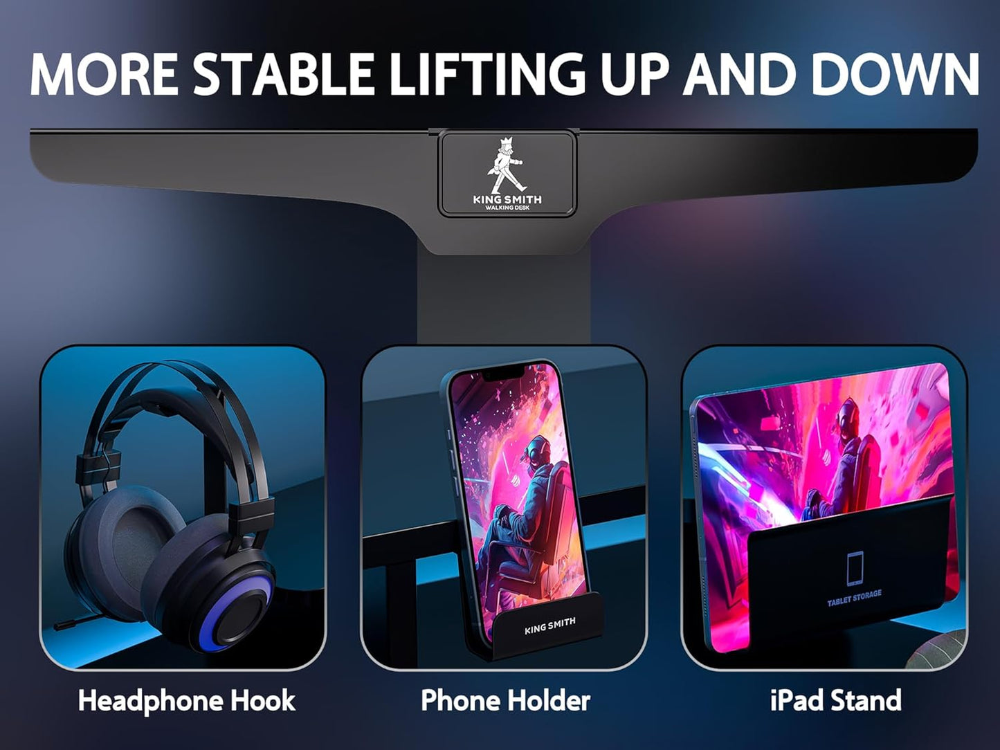 63x24 Inches Electric Standing Desk with Drawer and Monitor Stand, Height Adjustable Sit to Stand up Desk for Home Office, Ergonomic Computer Table with Phone Holder, 3 Hooks, Black