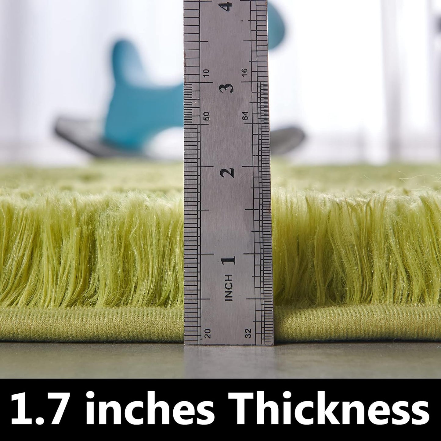 FJZFING Grass Green Round Rug Ultra-Soft Plush Modern 6x6 Circle Area Rug for Kid's Bedroom, Fluffy Shag Circular Rug for Nursery Room, Cute Grass Green Carpet for Teen's Room