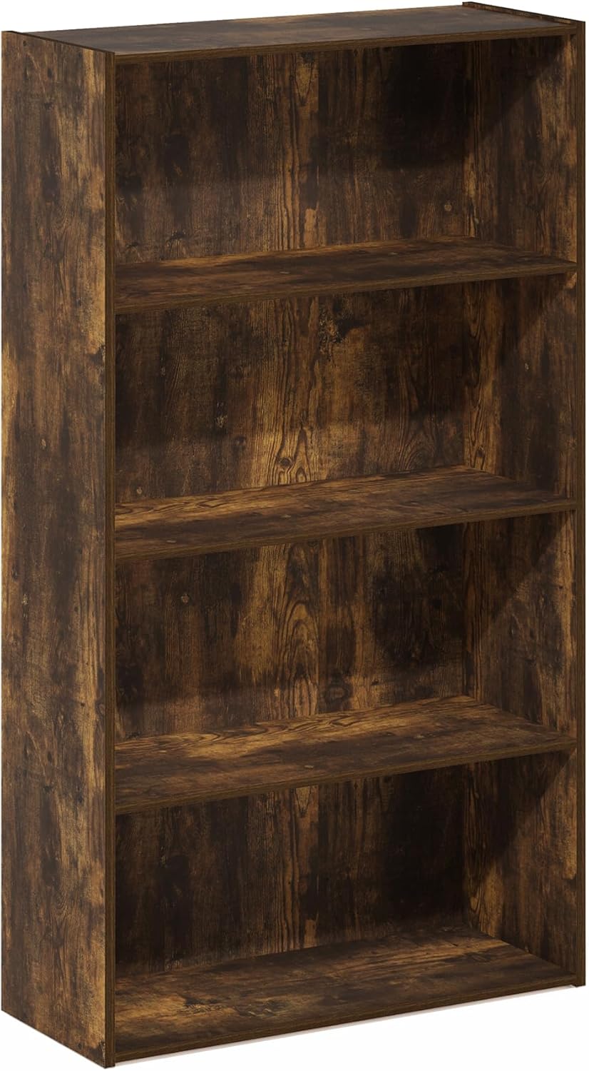 Furinno Pasir 4 Tier Open Shelf, Amber Pine