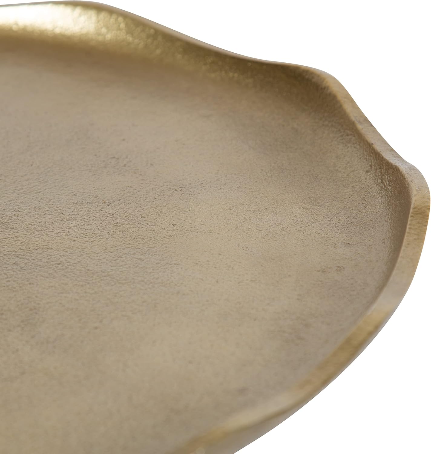 Kate and Laurel Alessia Modern Round Metal Side Table; 15 x 15 x 22; Gold; Decorative Glam Cast Aluminum End Table with Deckled Edge for Bedroom Nightstand or Living Room Accent