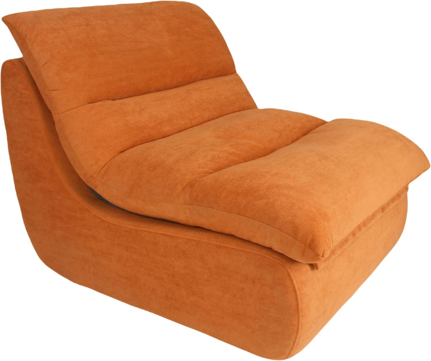 Bean Bag Chair - Memory Foam Bean Bag Chair for Adults, Comfy High-Resilience Single Sofa, Small Space Floor Chair, Chaise Lounge for Living Room, Bedroom (Orange, Cushions)