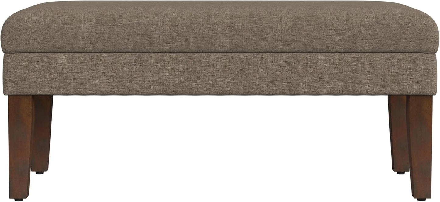 HomePop Home Decor | Upholstered Decorative Storage Ottoman Bench | Ottoman Bench with Storage for Living Room & Bedroom | Decorative Home Furniture, Textured Brown