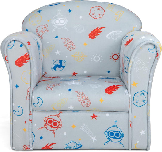 Costzon Kids Couch, Children's Sofa Armrest Chair with Pattern, Toddler Furniture w/Sturdy Wood Construction, Preschool, Lightweight Kids Couch Sofa Chair for Aged 1-5 Boys & Girls Gifts, Aliens