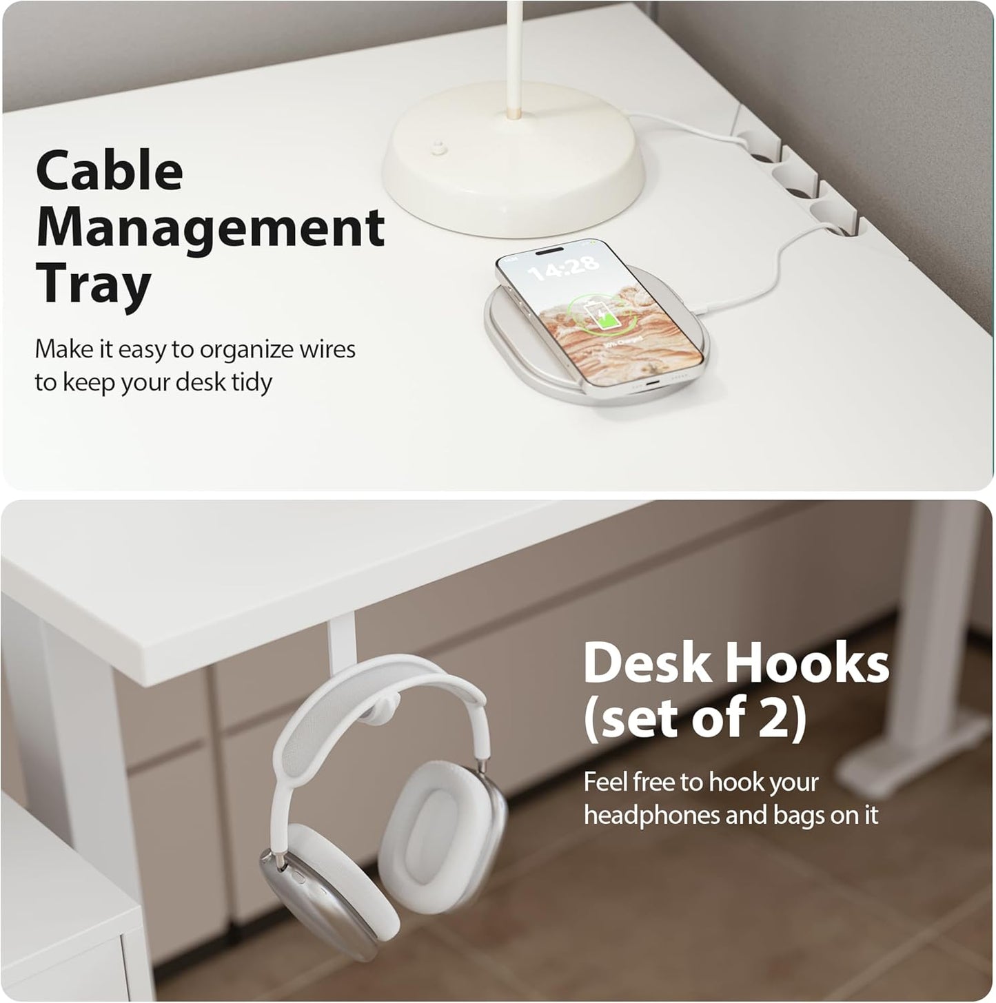 Agilestic L-Shaped Standing Desk Adjustable Height, Electric Corner Standing Desk, Sit Stand Up, 75x61 inch Sit Stand Computer Table, White
