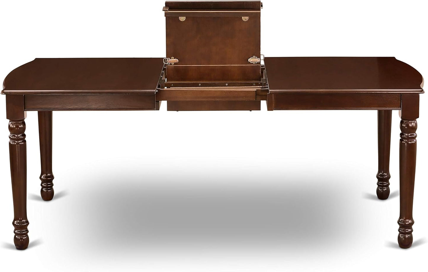 East West Furniture DONO5-MAH-W 5 Piece Dining Table Set for 4 Includes a Rectangle Kitchen Table with Butterfly Leaf and 4 Kitchen Dining Chairs, 42x78 Inch, Mahogany