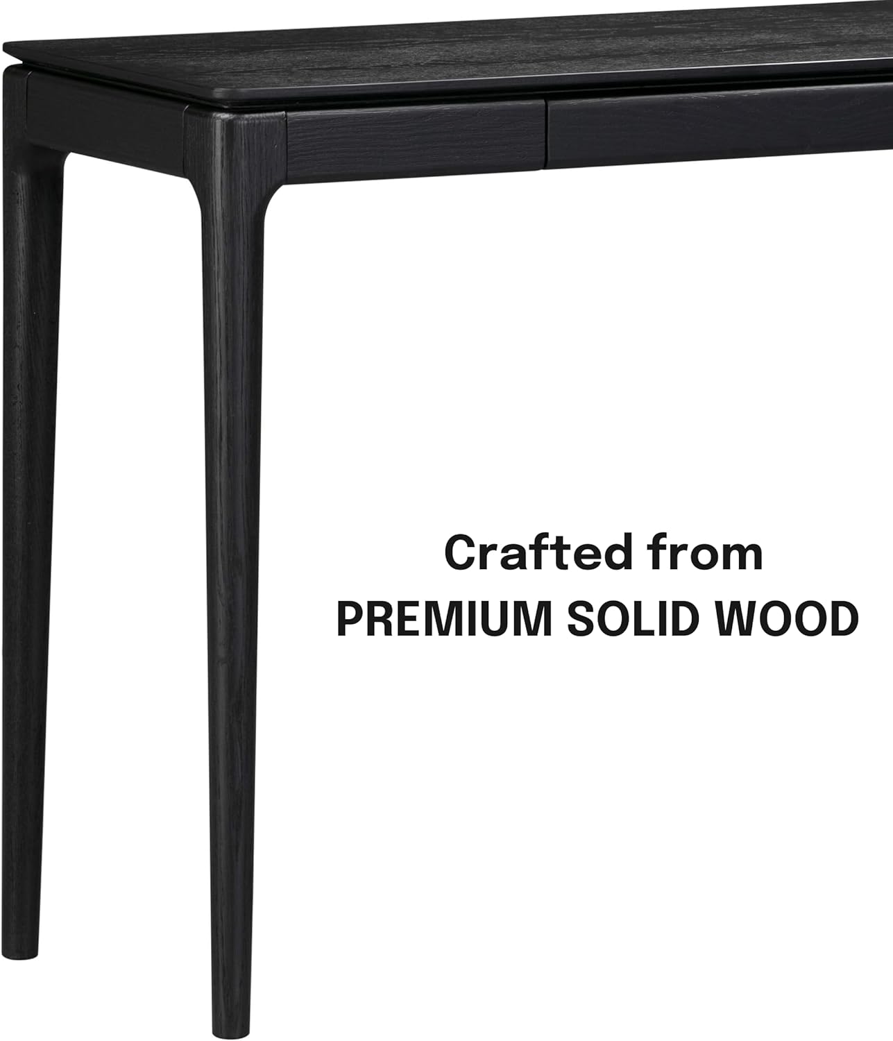 NTC Mingle Modern Wooden Rectangle Console Table with Hidden Drawer – Waterproof & Heat Resistant, Burnt Black