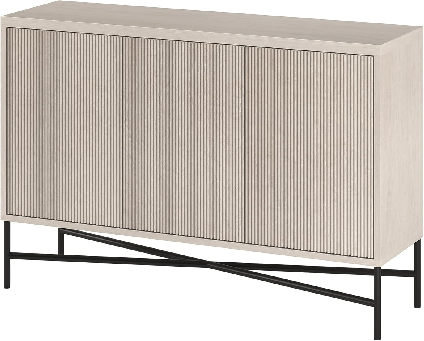 Henn&Hart 48" Wide Rectangular Buffet Table in Alder White