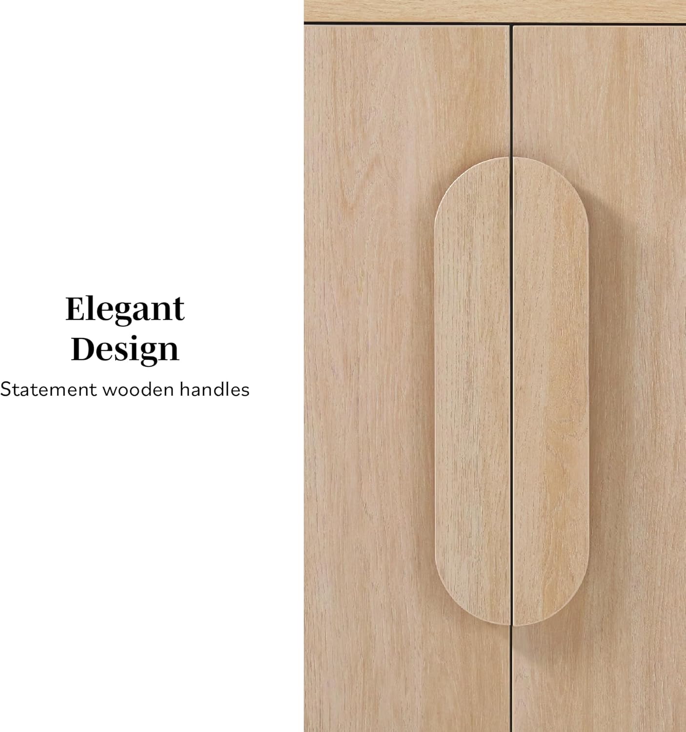 Walker Edison Chantelle Sideboard Buffet with Storage, 64", Coastal Oak