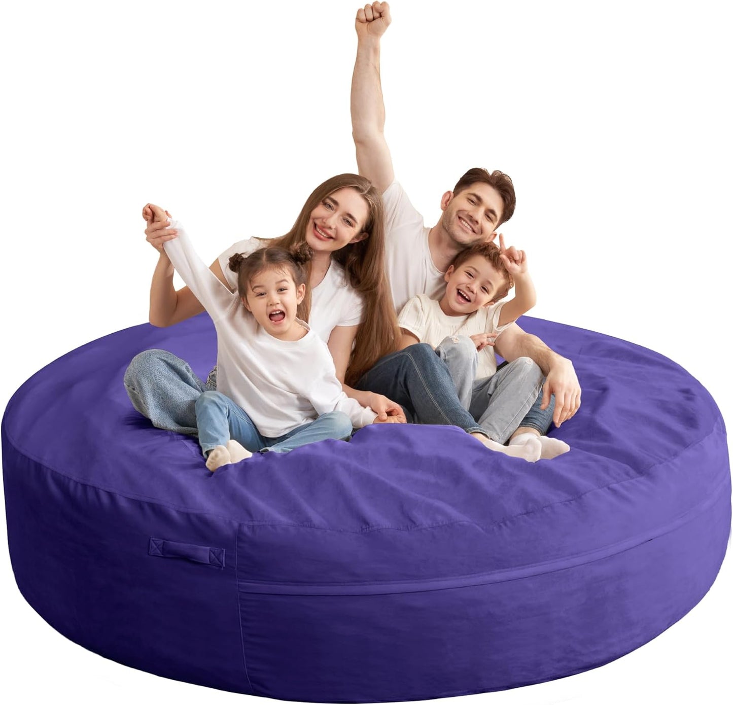 HABUTWAY XX-Large Bean Bag Chair: Giant 7' Memory Foam Furniture Bean Bag Chairs for Adults with Microfiber Cover 7Ft (Purple)