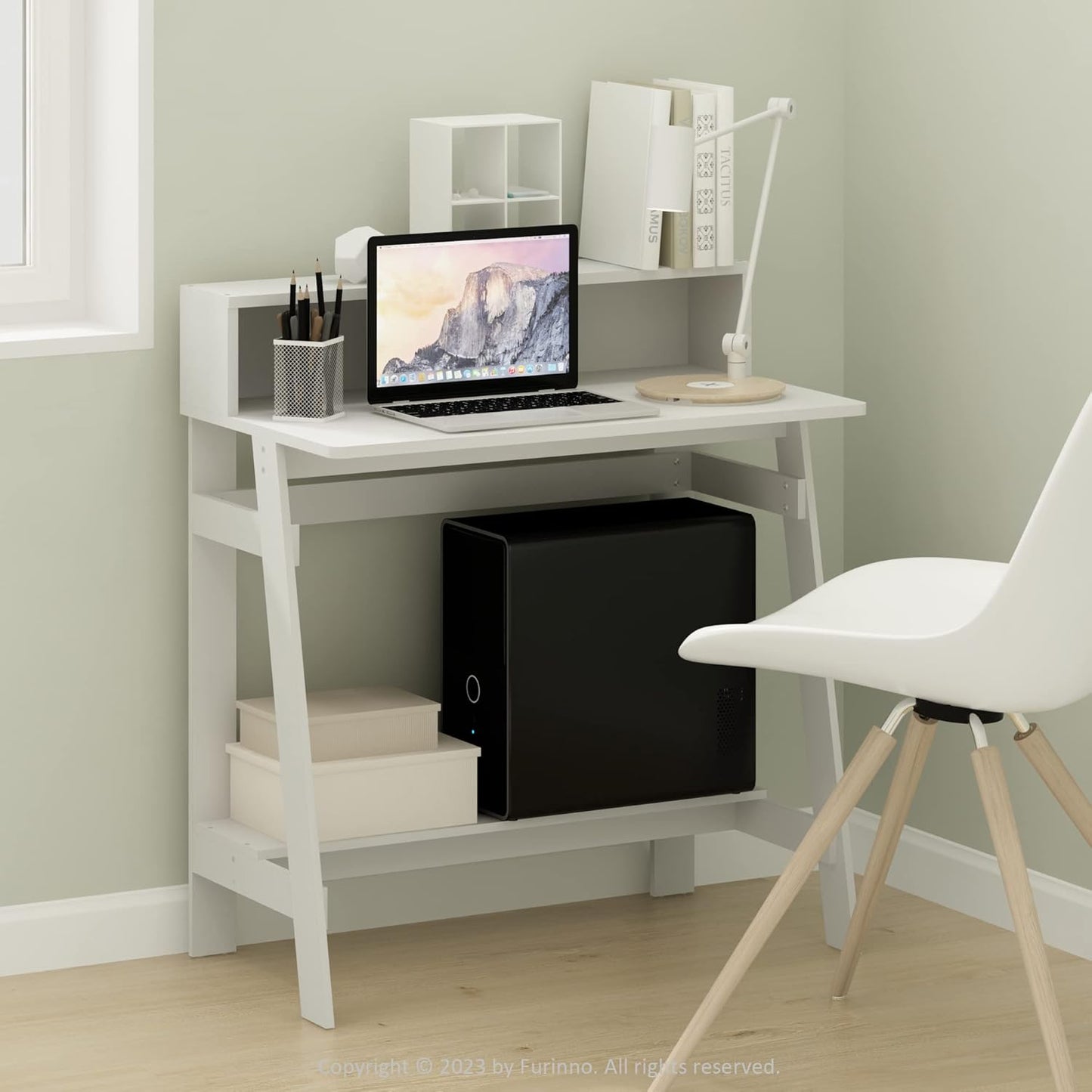 Furinno Simplistic A Frame Computer Desk, Regular, White