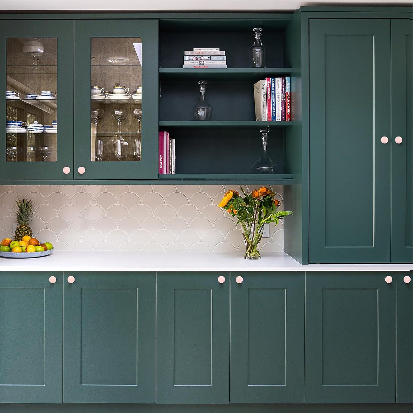 Ravinte 15 Pack Drawer Pulls 1-1/4 Inch Pink Kitchen Cabinet Knobs Solid Round Dresser Handles for Simple Cupboard Hardware