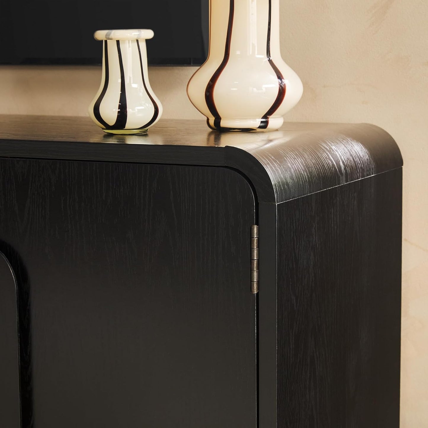 Walker Edison Chantelle Sideboard TV Stand with Storage, 70", Black