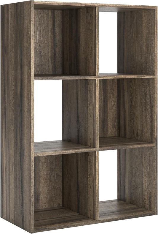Signature Design by Ashley Shallifer 6 Cube Storage Organizer or Bookcase, Brown