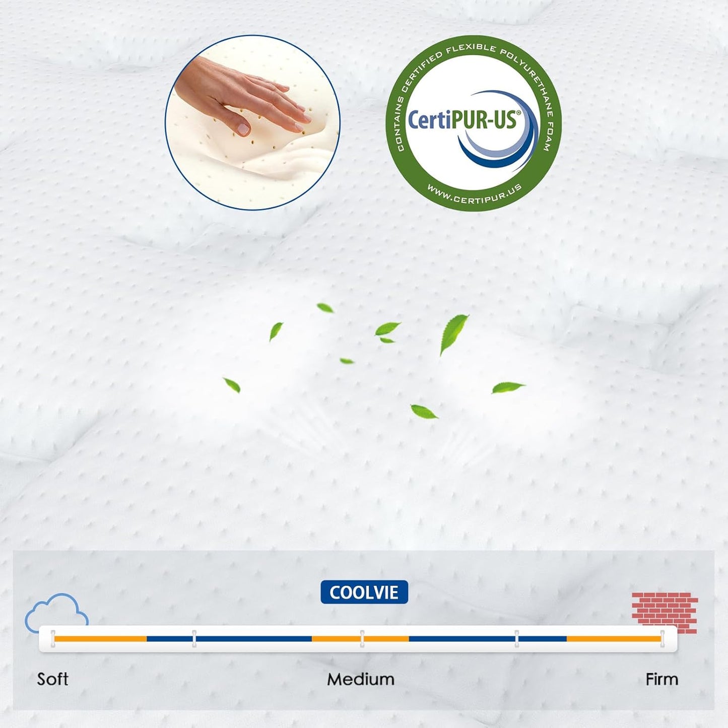 Coolvie Twin Mattress, 10 Inch Twin Size Hybrid Mattress, Individual Pocket Springs with Memory Foam, Bed in a Box, Cooler Sleep with Pressure Relief and Support