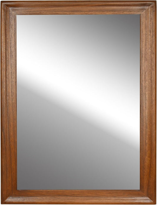 CULER Rustic Wood Wall Mirror for Bathroom,Rectangle Large 30 x 40 inch Hanging Mirrors with Wooden Frame for Living Room,Bedroom,Entryway(Walnut Brown)