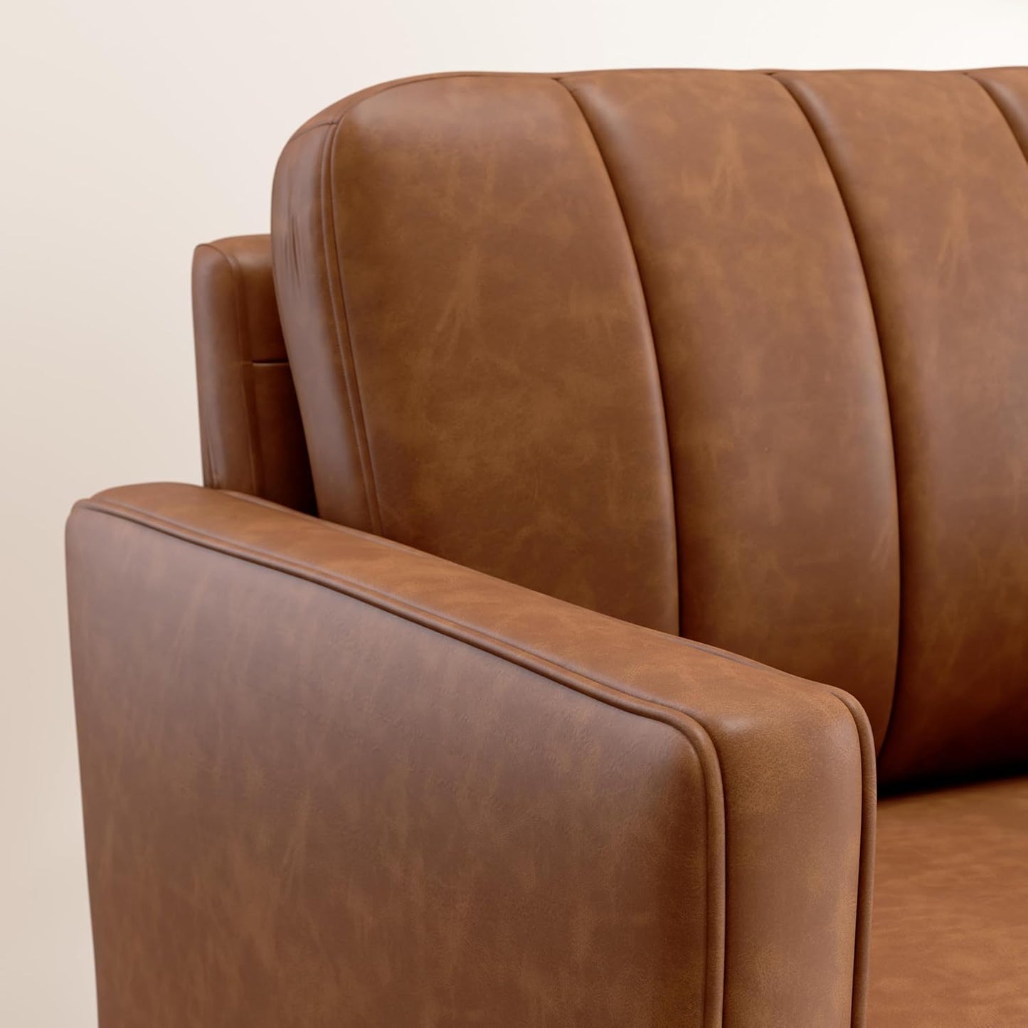 Bush Home 32-inch Accent Chair, Living Room Furniture, Max Collection, Buffed Camel Vegan Leather