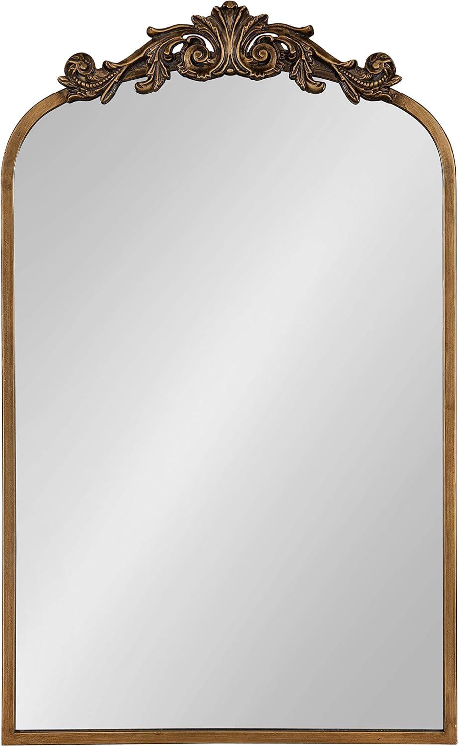 Kate and Laurel Arendahl Traditional Arch Mirror, 19" x 30.75", Gold, Baroque Inspired Wall Decor
