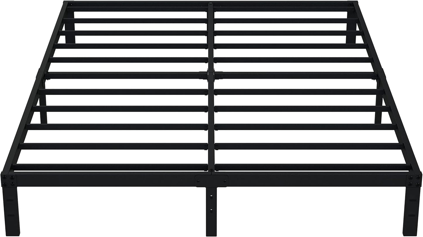 EMODA 10 Inch Full Size Bed Frame Heavy Duty Metal Platform No Box Spring Needed, Easy Assembly Noise Free, Black
