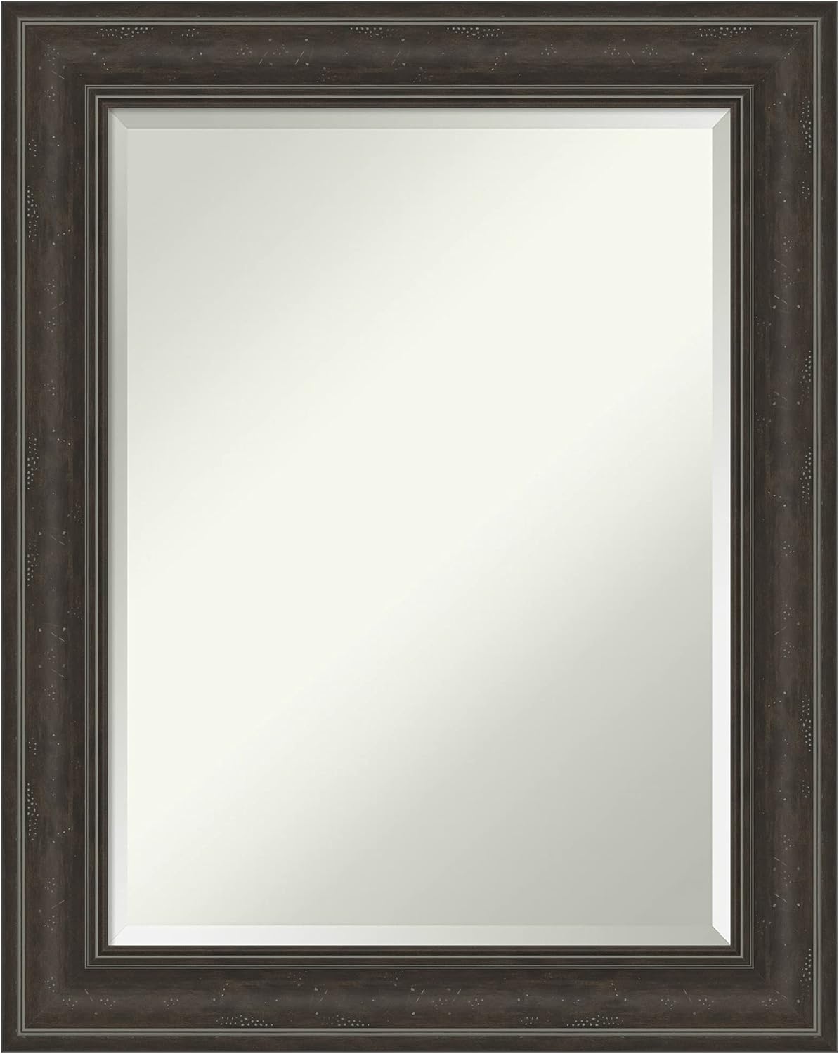 Amanti Art Brown Bathroom Mirror for Over Sink, 30x24 Shipwreck Greywash Rectangle Vanity Mirror, Medium Traditional Frame, Hangs Horizonally and Vertically, Bathroom Wall Decor, Beveled Edge