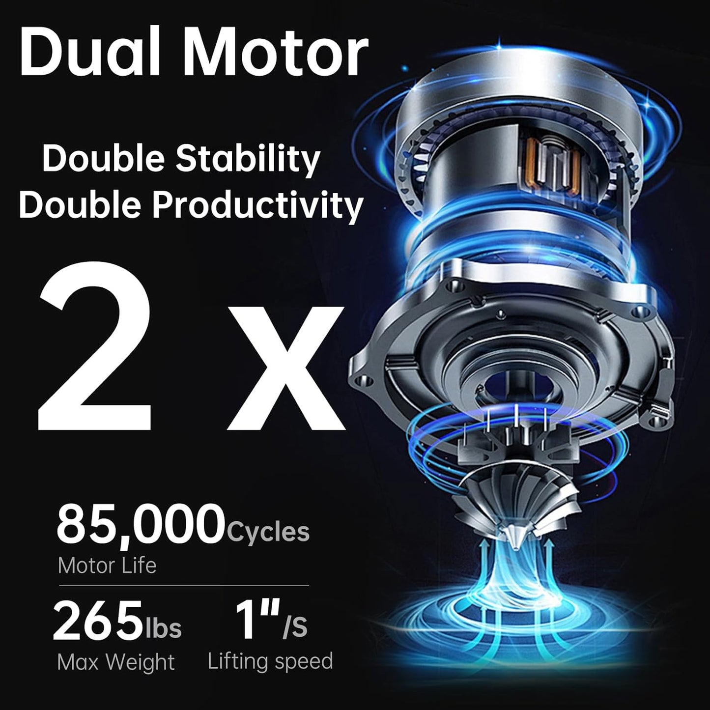 Dual Motor Standing Desk Frame, Electric Adjustable Legs with Memory Presets, Stand Up Desk Frame Workstation, with Cable Management Tray, Headphone Hook, Caster Wheels, for Home Office