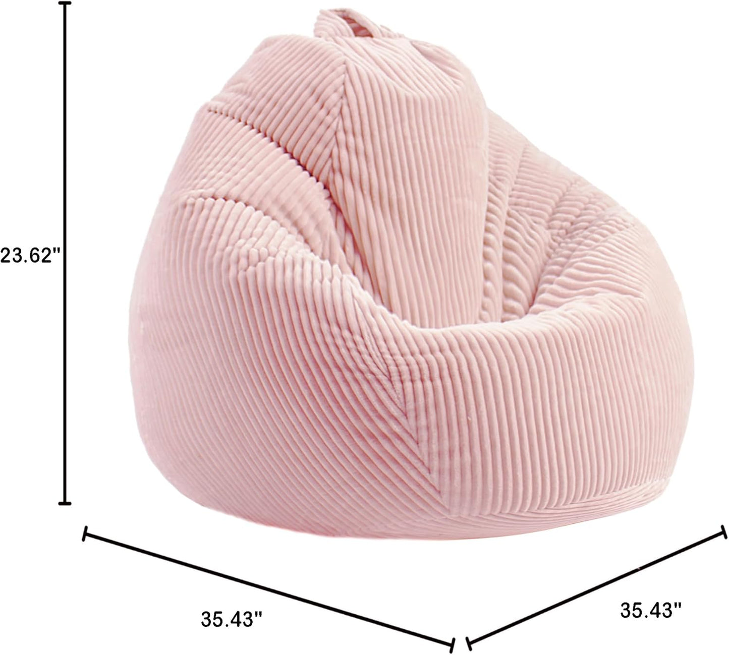 LPMOERA Bean Bag Chairs for Kids/Teen with Memory Foam Filling Bean Bag Sofa with Soft Corduroy Fabric BeanBag Chair for Living Room Bedroom College Dorm Reading Chair Light Pink