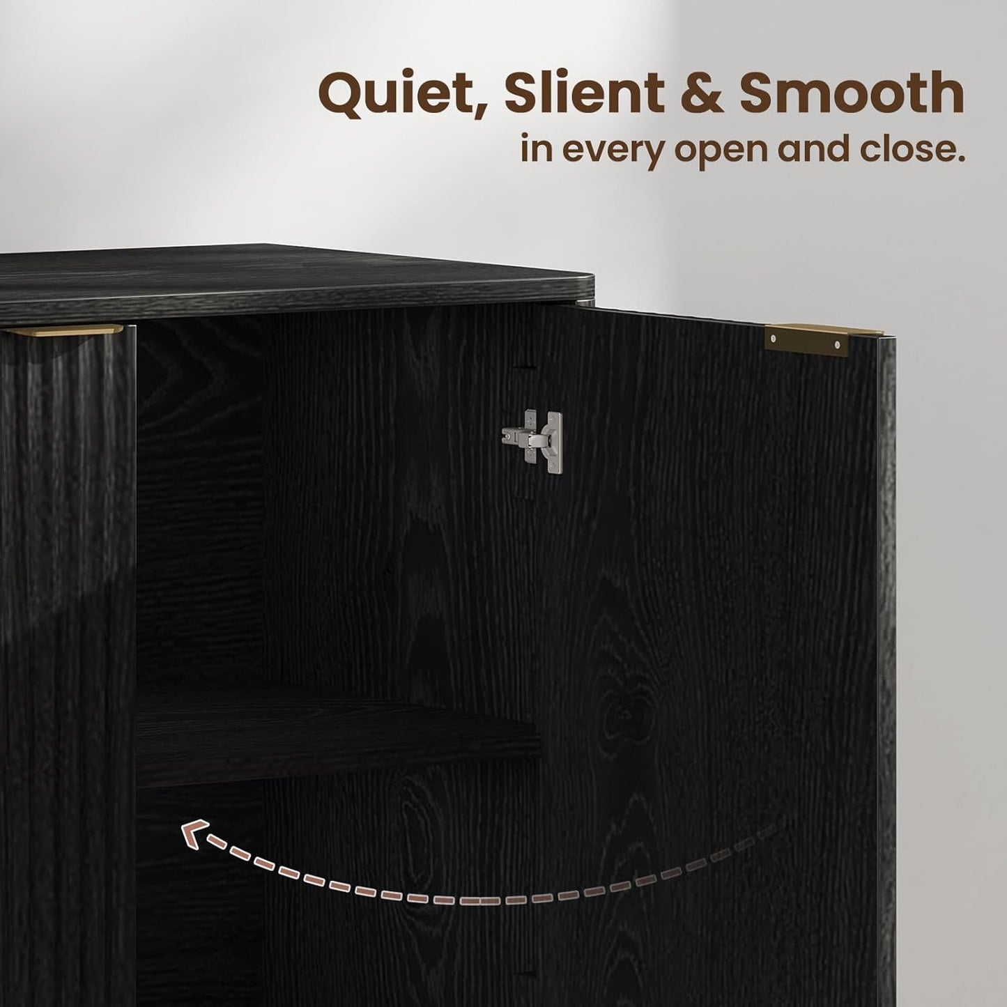 Buffet Cabinet with Storage, Fluted Multifunctional Storage Cabinet with 4 Doors, Sideboard Cabinet with Doors Modern Buffet Table Accent Coffee Bar Console Table,fluted buffet cabinet