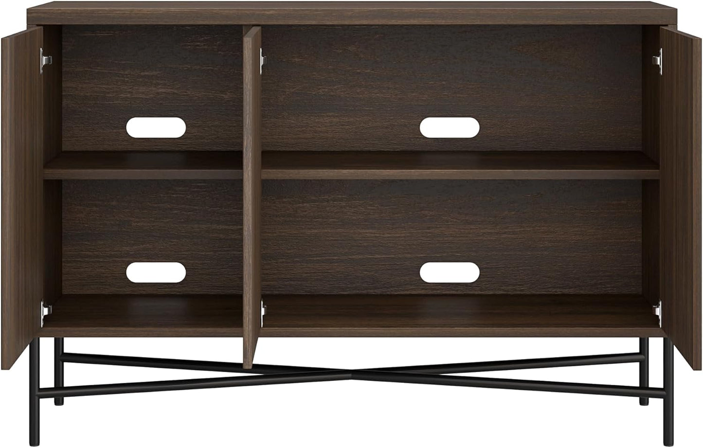 Henn&Hart 48" Wide Rectangular Buffet Table in Warm Brown, for Home, Living Room, Bedroom, Entertainment Room, Office