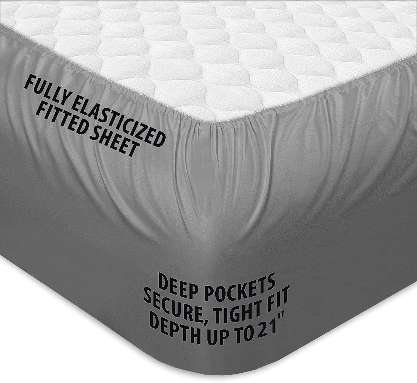 COONP King Mattress Topper, Extra Thick Pillowtop, Cooling Plush Mattress Pad Cover Bed Topper Protector with 8-21 Inch Deep Pocket (Grey, King)