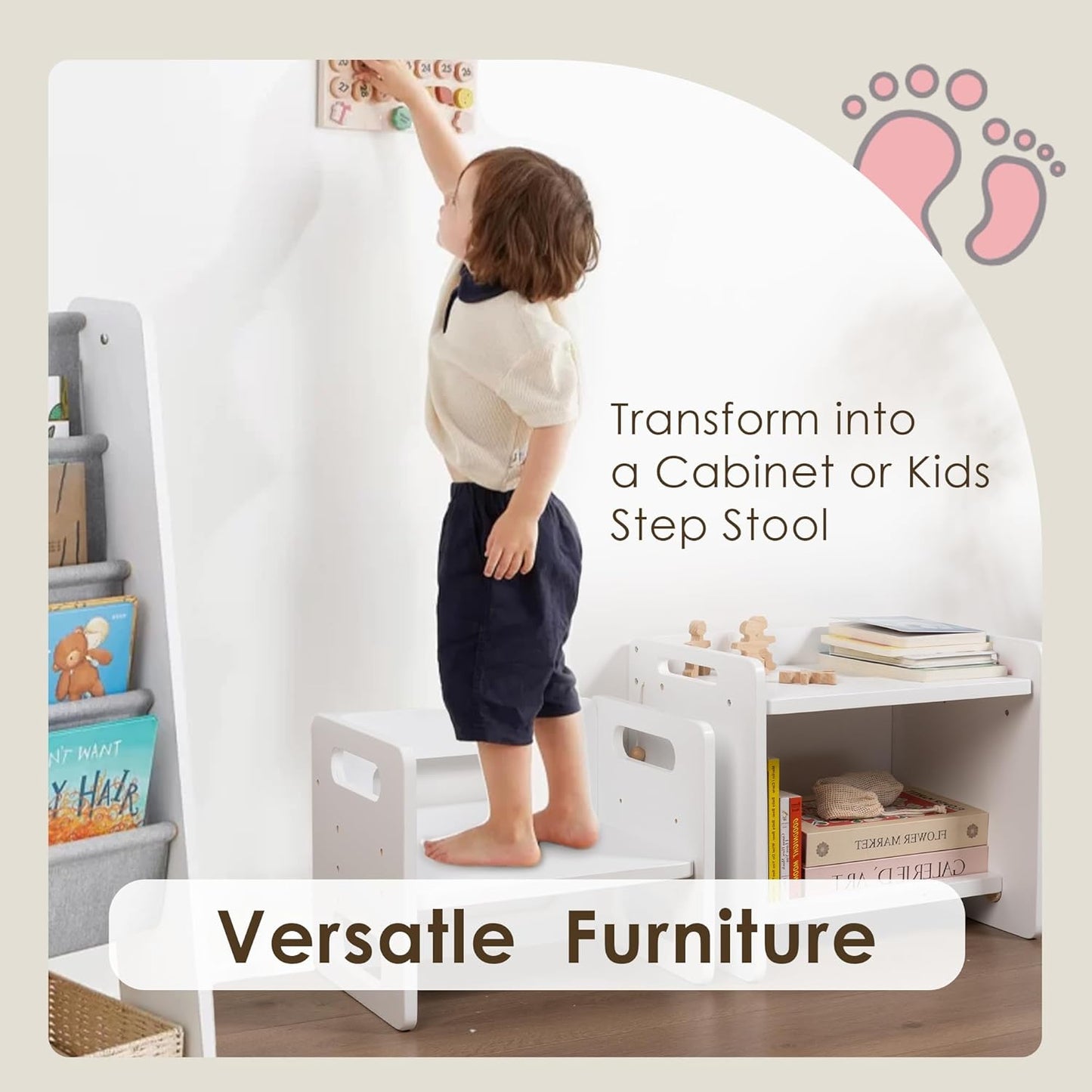 Montessori Weaning Table and Chair Set - Adjustable Design for Toddlers, Ideal for Mealtime, Learning, and Play, White