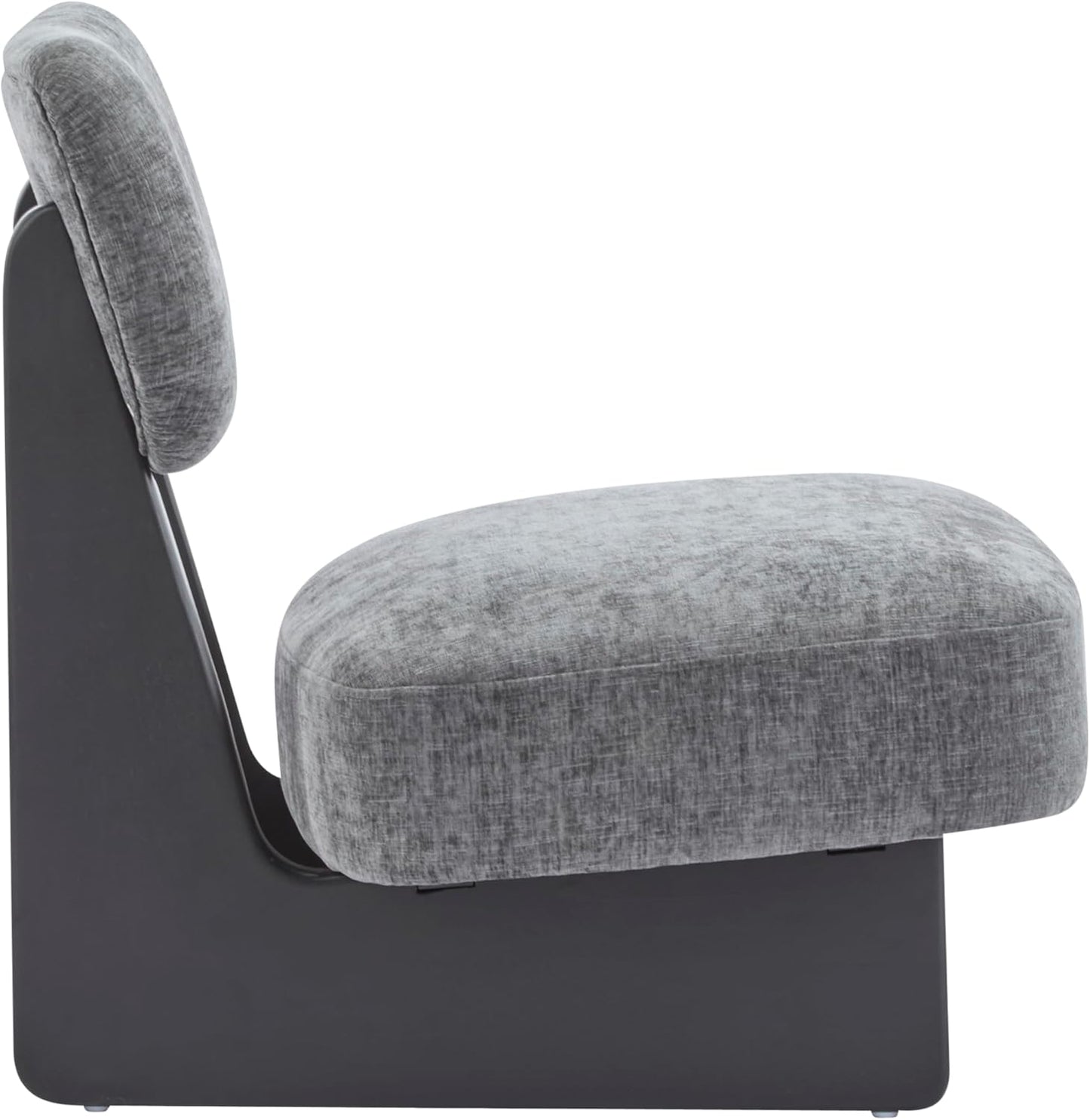 Christopher Knight Home Mores Low Profile Accent Chair Set of 2, Modern Living Room Armless Lounge Chair, Fabric Comfy Reading Chair for Bedroom, Wooden Frame and Thick Padded Seat,Black+Charcoal Gray