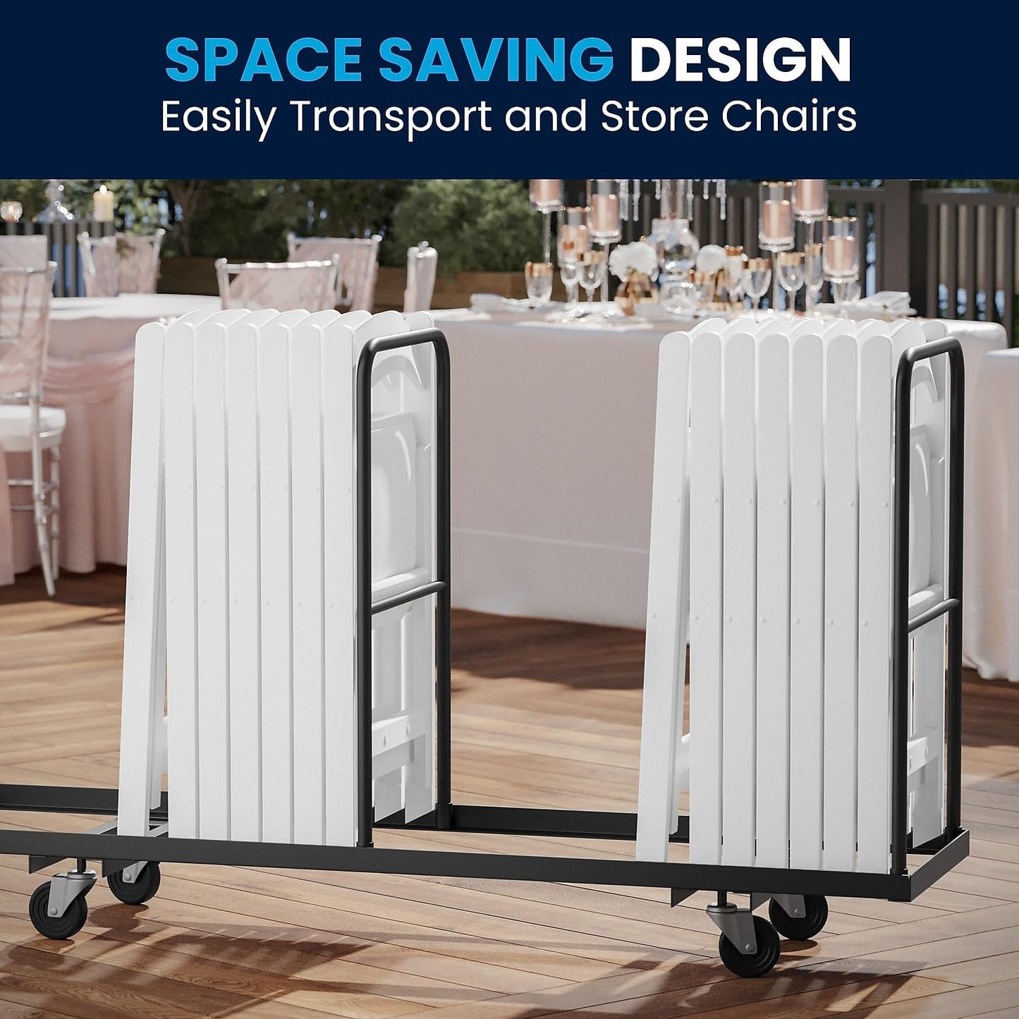 Flash Furniture Hercules Series Folding Chairs for Weddings and Formal Events, Stackable Commercial Event Seats with 1,000-lb. Static Weight Capacity, Set of 2, White